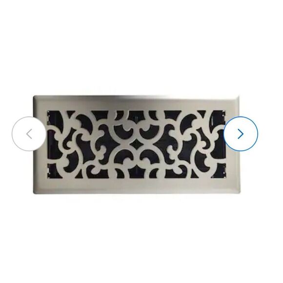 allen + roth 4-in x 10-in Maximum Airflow Steel Satin Nickel Floor Register - Picture 3 of 7